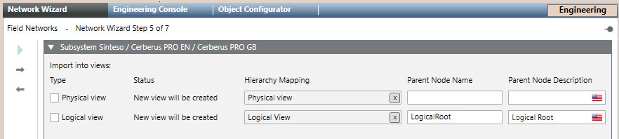 Optionally Import the Physical and Logical views.