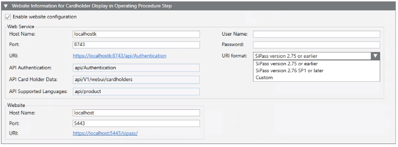 SiPass Website Information Expander