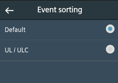 Event Sorting Options