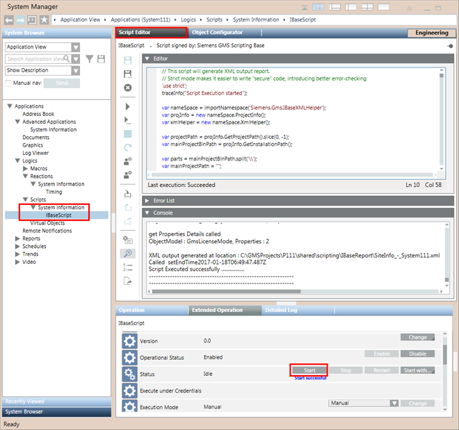 IBase Script Node under Scripts